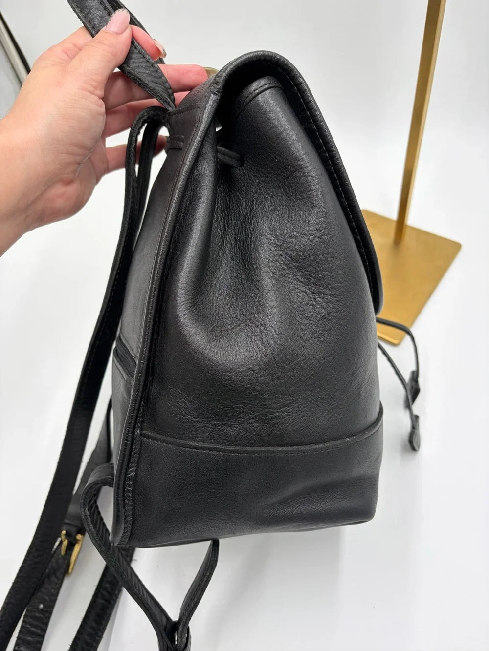 Vintage Coach 9791 Daypack Black Leather Backpack 2000 Double Stamp Creed